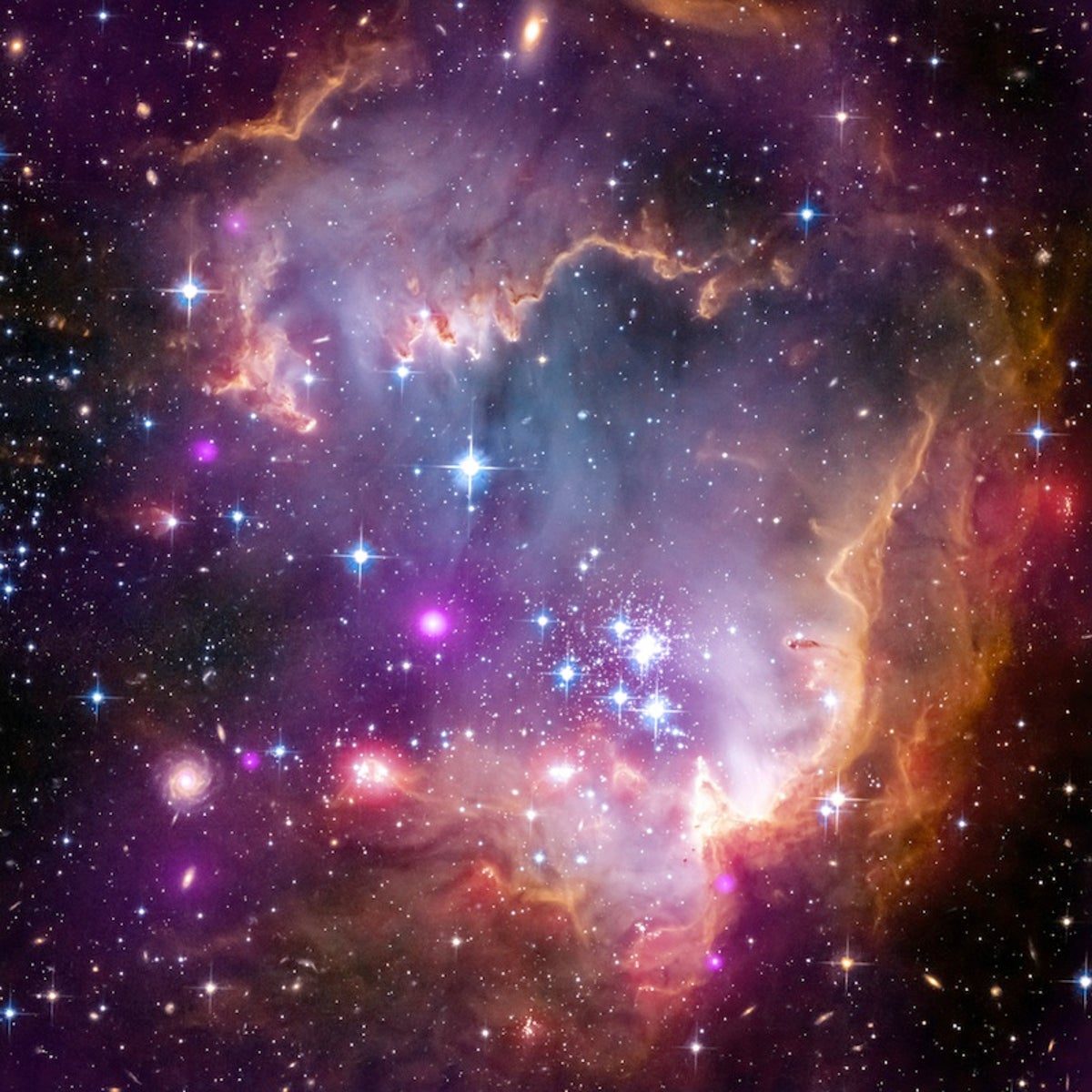 In a Neighboring Galaxy Newborn Stars Shine in Spectral Light | Scientific American