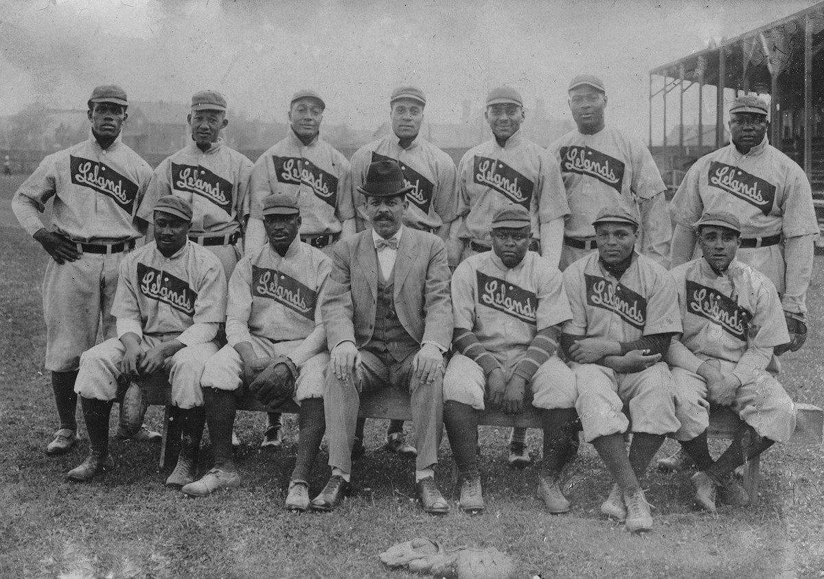 classic negro league 1909 Chicago Leland Giants with Rube Foster and Pete  Hill